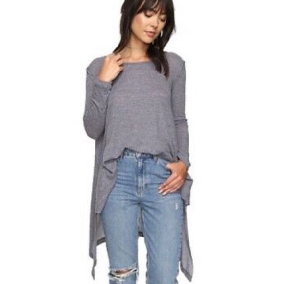 Free People Tops - Free People Incredibly Long Tee Top Gray M